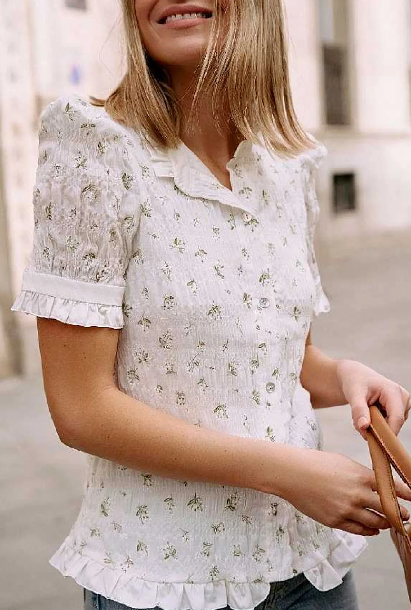 Blusa Emilie Flores Blanca