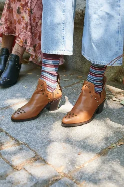 Calcetines Rayas Glitter Granate Y Verde