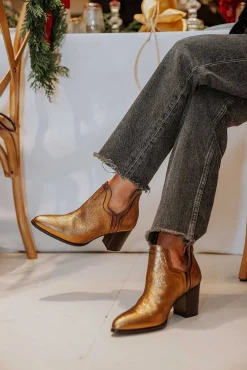 Frida Boots Tacón Special Edition Oro Metalizado 7Cm
