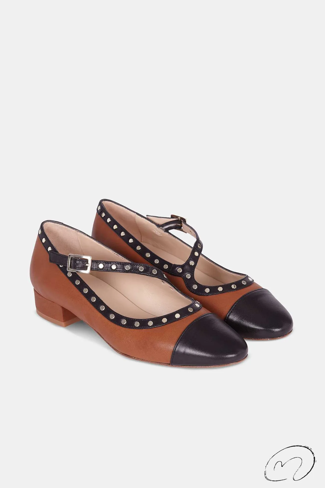 Geraldine Negro Y Cuero 2,5Cm