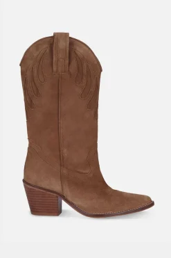 Mestizo Boots Tacón Ante Taupe 7Cm
