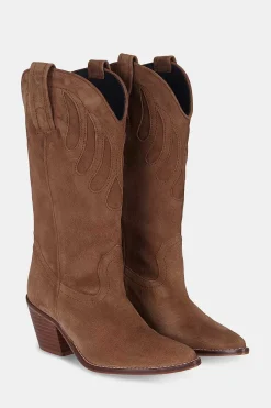 Mestizo Boots Tacón Ante Taupe 7Cm