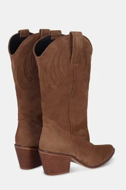 Mestizo Boots Tacón Ante Taupe 7Cm