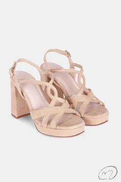 Micaela Ante Beige Ribete Dorado 9,5Cm