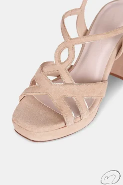 Micaela Ante Beige Ribete Dorado 9,5Cm