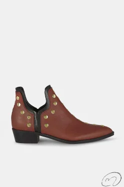 Punky Boots Avellana Tachas Oro 4Cm