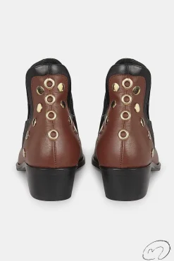Punky Boots Avellana Tachas Oro 4Cm