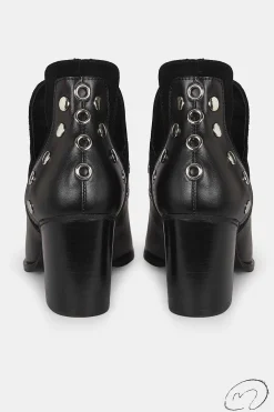 Punky Boots Negras Con Tacón 7Cm