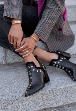 Punky Boots Negras Con Tacón 7Cm