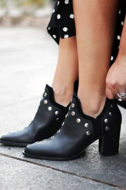 Punky Boots Negras Con Tacón 7Cm