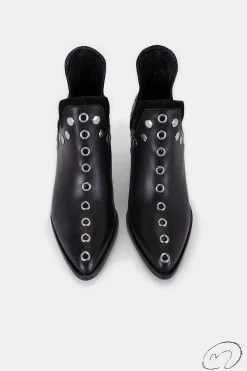 Punky Boots Negras Con Tacón 7Cm