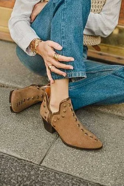 Punky Boots Special Edition Taupe Ribete Dorado 6Cm