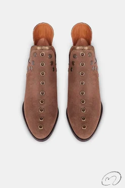 Punky Boots Special Edition Taupe Ribete Dorado 6Cm