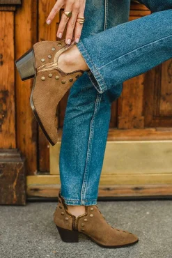 Punky Boots Special Edition Taupe Ribete Dorado 6Cm