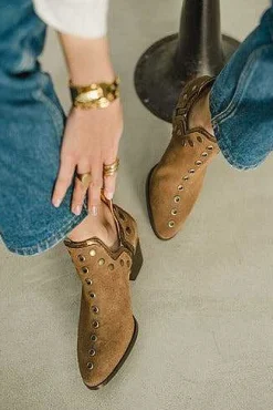 Punky Boots Special Edition Taupe Ribete Dorado 6Cm