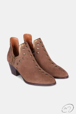 Punky Boots Special Edition Taupe Ribete Dorado 6Cm