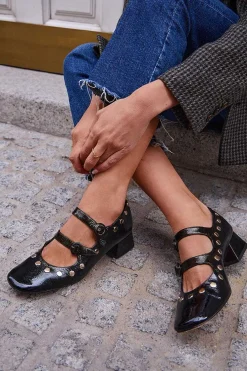 Spiga Charol Negro Tachas 4Cm
