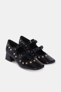 Spiga Charol Negro Tachas 4Cm