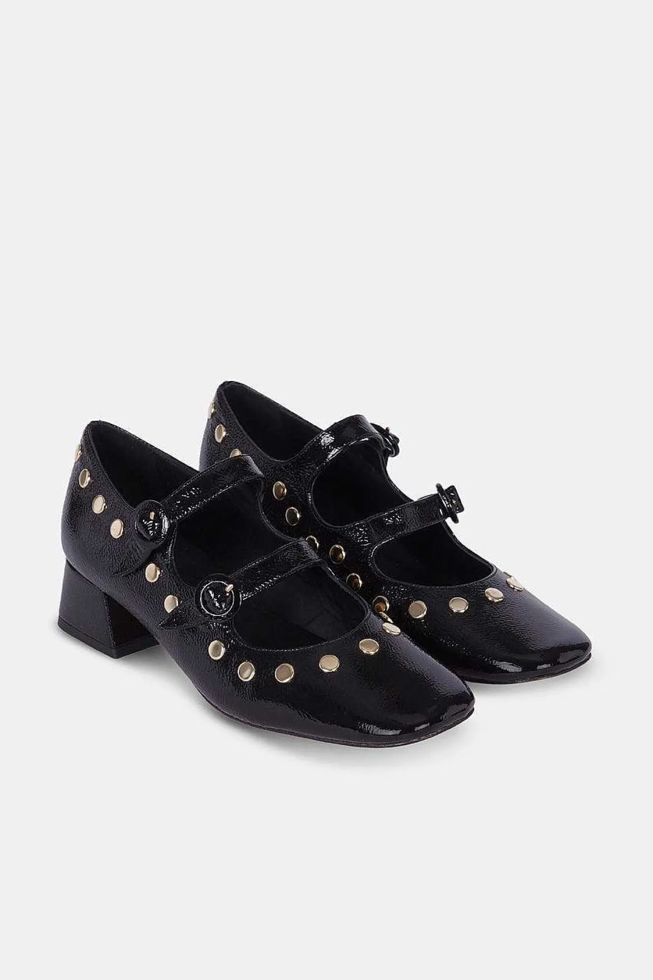 Spiga Charol Negro Tachas 4Cm
