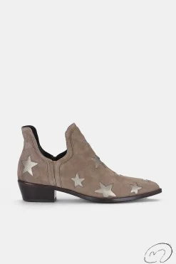 Star Boots Beige Y Oro Platino 4Cm