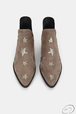 Star Boots Beige Y Oro Platino 4Cm