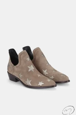 Star Boots Beige Y Oro Platino 4Cm
