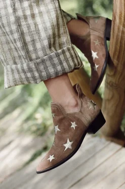 Star Boots Beige Y Oro Platino 4Cm