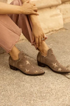 Star Boots Beige Y Oro Platino 4Cm